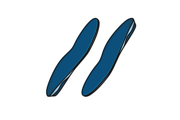 Comfortable Orthotics Shoe Insole Front View vector illustration. Fashion object icon concept. Insoles for a comfortable and healthy walk vector design.