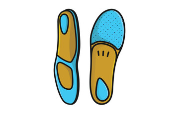 Comfortable Orthotics Shoe Insole Front View vector illustration. Fashion object icon concept. Insoles for a comfortable and healthy walk vector design.