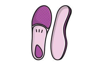 Comfortable Orthotics Shoe Insole Front View vector illustration. Fashion object icon concept. Insoles for a comfortable and healthy walk vector design.