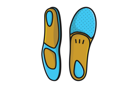 Comfortable Orthotics Shoe Insole Front View vector illustration. Fashion object icon concept. Insoles for a comfortable and healthy walk vector design.