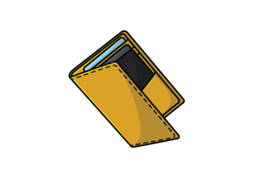 Money Wallet vector illustration. Business and finance objects icon concept. Wallet with Debit Card and Money hacking vector design.