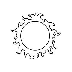 Sun icon vector. summer illustration sign. weather symbol or logo.