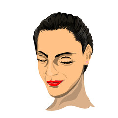 human head, a woman's face, without background