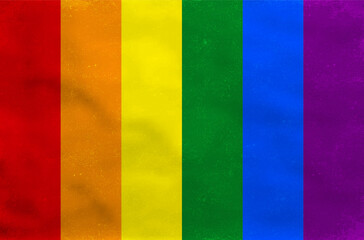 Fototapeta premium Striped background with LGBT community colors and grungy texture