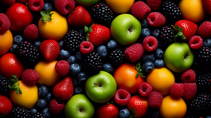 Fruit bar, orange, grape, strawberry, cherry, plum, lemon, raspberry