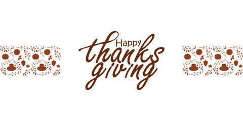 Happy thanksgiving day. Vector banner, greeting card with text Happy thanksgiving day