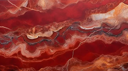 Foto op Plexiglas Red marble, red onyx marble texture natural stone pattern abstract (with high resolution), marble for interior exterior decoration design business and industrial construction concept d. Generative Ai. © tfk