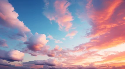 Tuinposter Beautiful colorful sky with sunset, sky background for graphics. © CStock