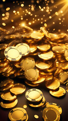 Golden casino chips.