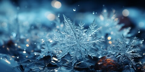 Fototapeta na wymiar Winter background with snowflakes, AI generated