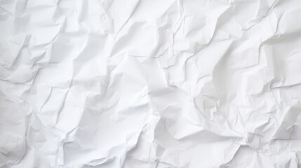 Obraz premium White crumpled paper texture. Blank background with creases. Generative AI