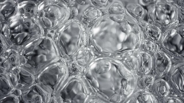 Super Slow Motion Macro Shot of Various Bubble Background at 1000fps.