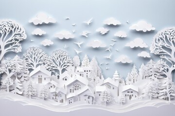Paper Cuttings Art - Winter Scenery
