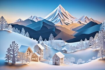 Paper Cuttings Art - Winter Scenery