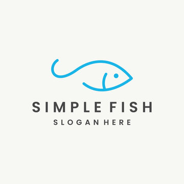 Abstract minimalist fish shape vector design. Simple fish design