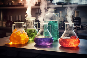 laboratory glassware in laboratory, Generative Ai