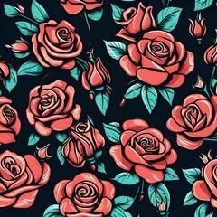 retro vintage flash art of a rose tattoo