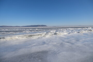 Landscape Iceland Mountains River Glacier Ocean Ice
