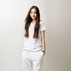 10代の微笑む美しい女性