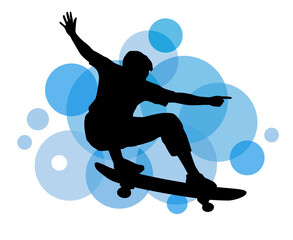 Skateboarding sport graphic for use as a template for flyer or for use in web design.