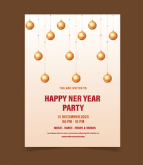 Happy new year 2024 party flyer.