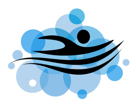 Swimming sport graphic for use as a template for flyer or for use in web design.