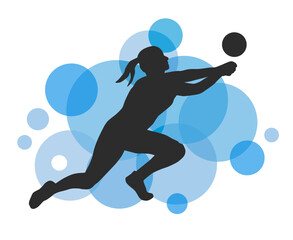 Volleyball sport graphic for use as a template for flyer or for use in web design.