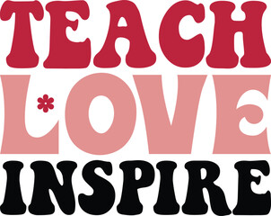teacher retro svg design and digital download