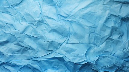 Obraz premium Blue crumpled paper texture. Blank background with creases. Generative AI
