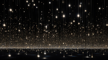 thousands of dots of lights on a black background - obrazy, fototapety, plakaty