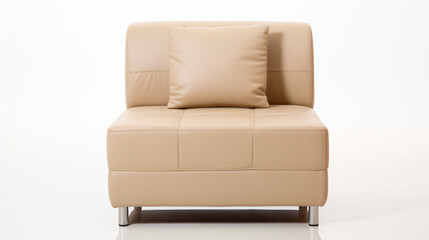 Synthetic Leather Modular Beige Single Sofa