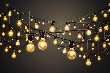 Obraz premium a group of light bulbs on a black background