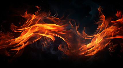 Fototapeta premium flames on black background