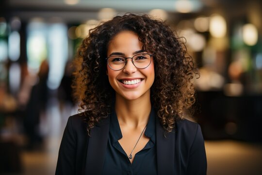Empowering Black Women in Business confident black women at office work with pretty smile made AI made with AI 
