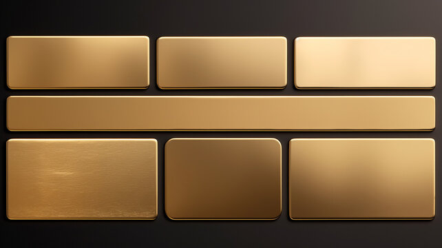 Golden rectangular plate for text