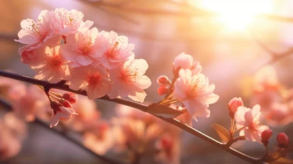 Foto auf Alu-Dibond A colorful blossom swaying in the gentle breeze, kissed by the sun's warm rays. © rehman