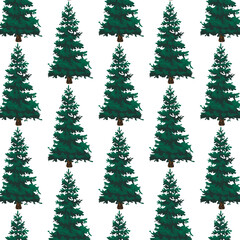 Fototapeta premium Pattern with Christmas trees. Sample for printing, wrapping paper