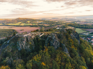 Kalich (Kelchberg in German) is a castle ruin above the village of Trebusin. The castle was founded by the Hussite governor Jan Zizka in 1421.