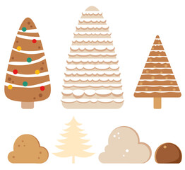 Christmas Tree Cookies in Neutral Tones in a Simple Nordic Style