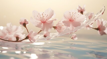 A delicate cherry blossom petal drifting through the air, symbolizing the ephemeral nature of life and beauty.