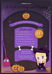 Happy halloween party poster template vector