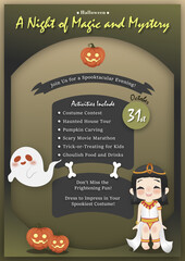 Happy halloween party poster template vector