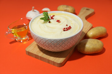 Mashed potatoes, concept of tasty and delicious food