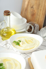 Mashed potatoes, concept of tasty and delicious food