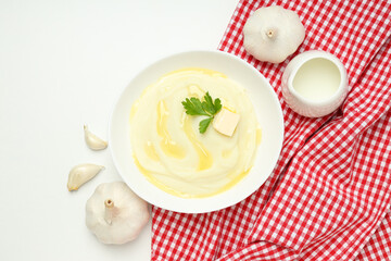 Mashed potatoes, concept of tasty and delicious food