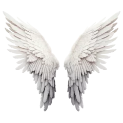 Fotobehang Realistic angel wings isolated on transparent background, png © Web