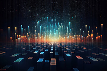 Digital code background, abstract digital, abstract futuristic cyberspace, dark gradient background