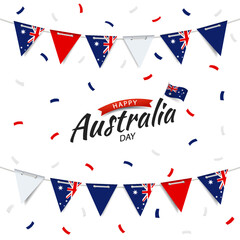Vector Illustration of Australia Day. Garland with the flag of Australia on a white background.
