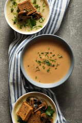Mushroom cream soup, concept of tasty and delicious food
