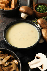 Mushroom cream soup, concept of tasty and delicious food